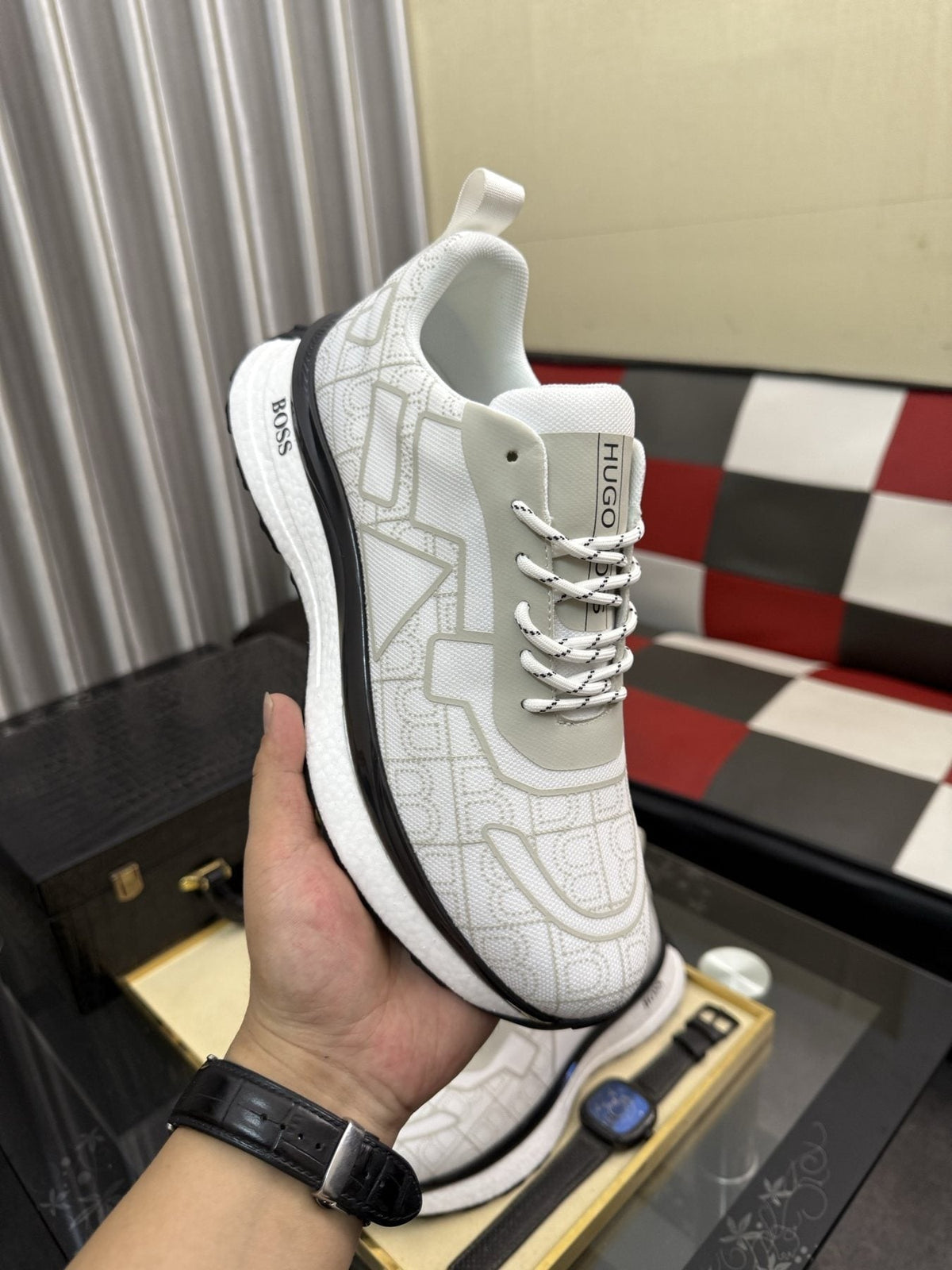 Hugo Boss Men's Geometric Panel Sneakers