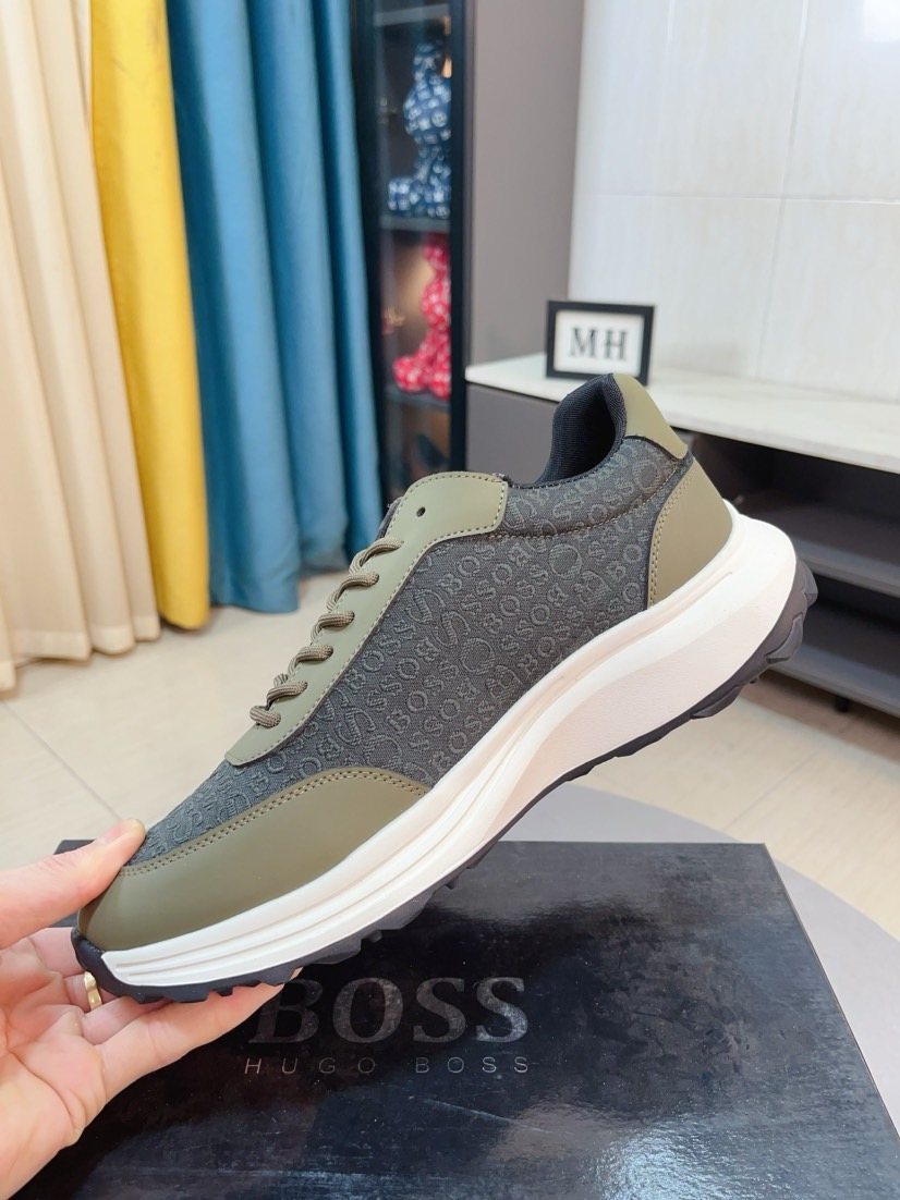 BOSS Low-Top Lace-Up Sneakers - Dark Treaded Outsole
