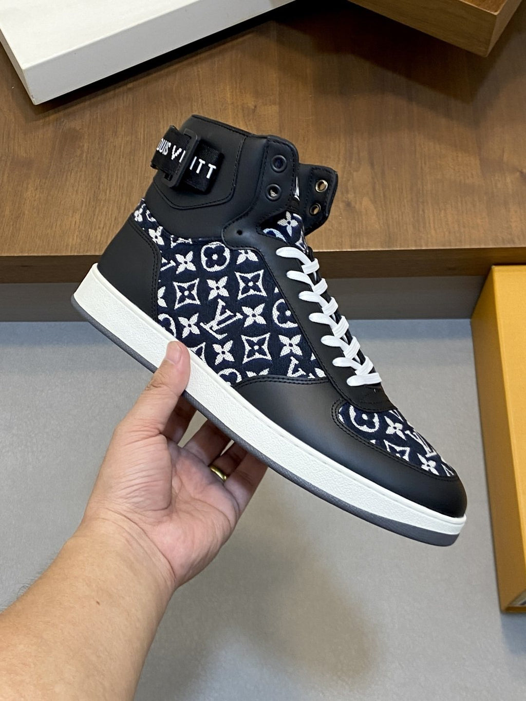 Louis Vuitton Rivoli Patterned High-Top Sneakers