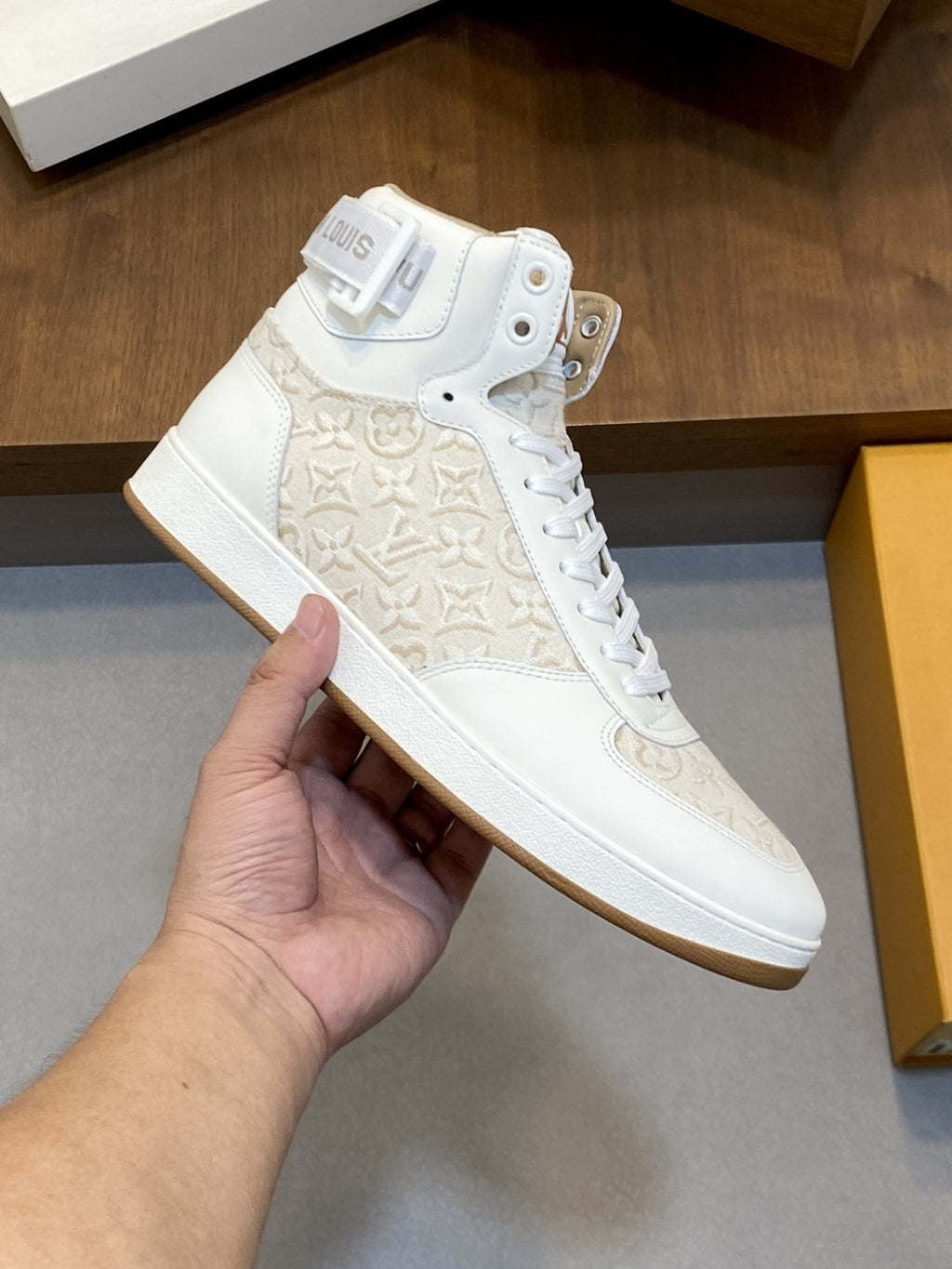 Louis Vuitton Rivoli Patterned High-Top Sneakers