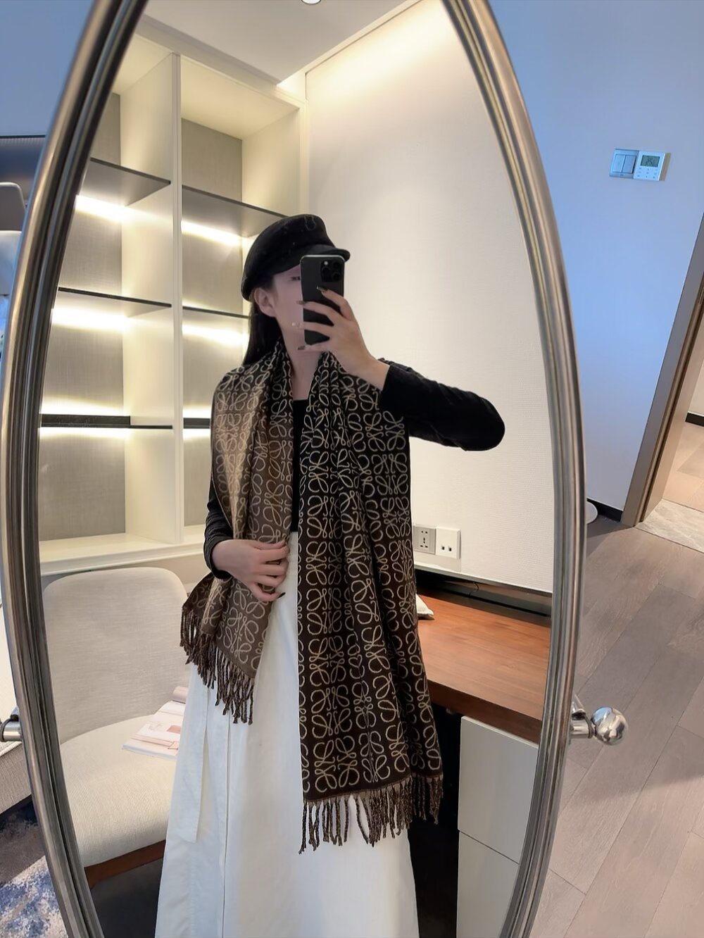 Loewe Loop Motif Fringe Scarf