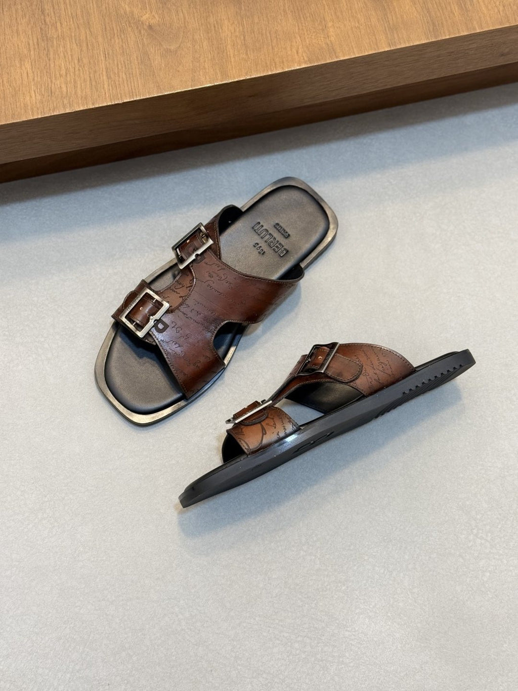 Berluti Double-Buckle Slide Sandals