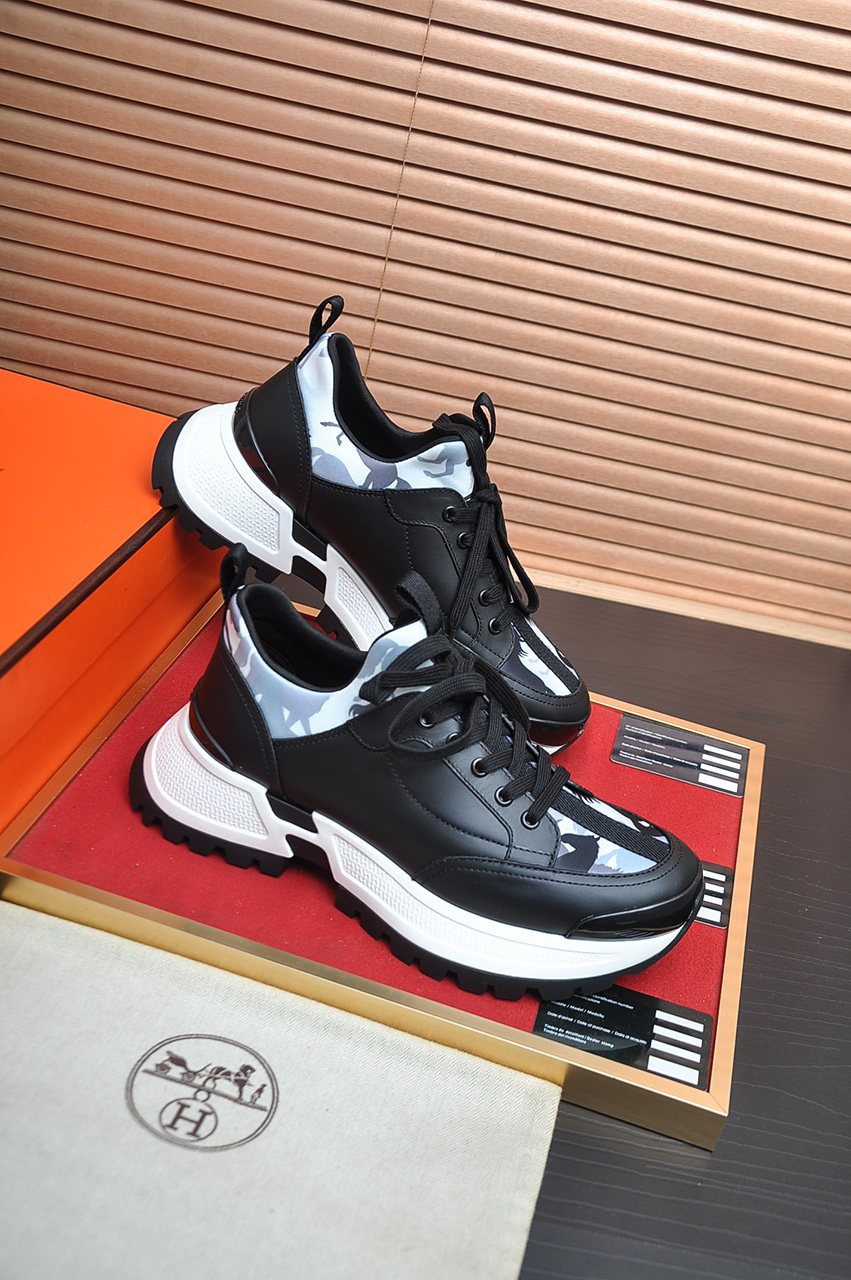 Hermès Paneled Chunky Sneakers
