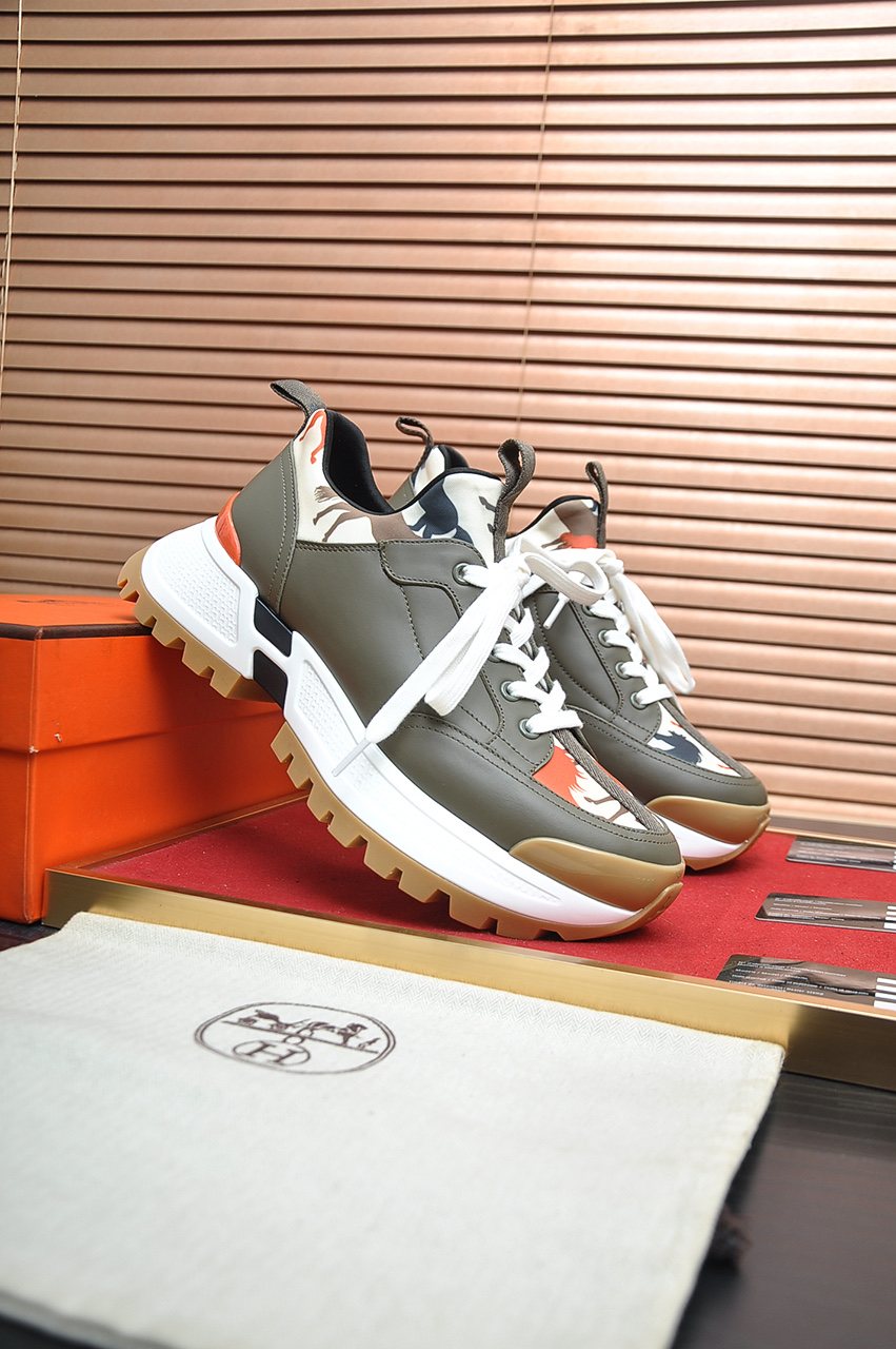 Hermès Paneled Chunky Sneakers