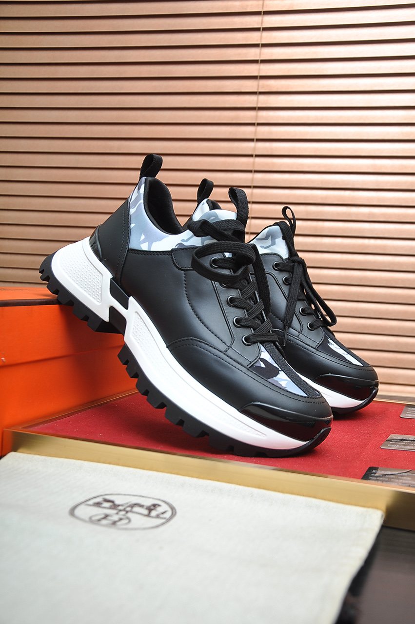Hermès Paneled Chunky Sneakers