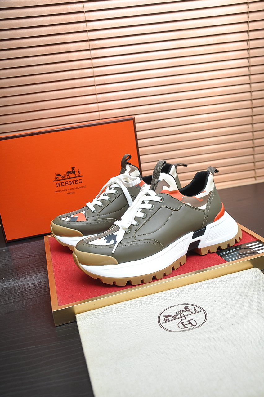 Hermès Paneled Chunky Sneakers