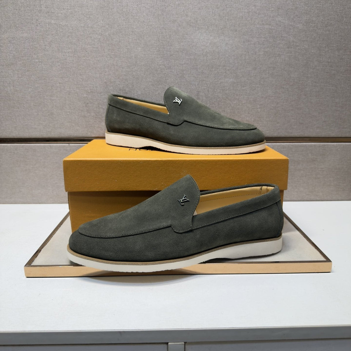 Louis Vuitton Men’s Textured Slip-On Loafers