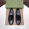 Gucci Black Textured Loafers
