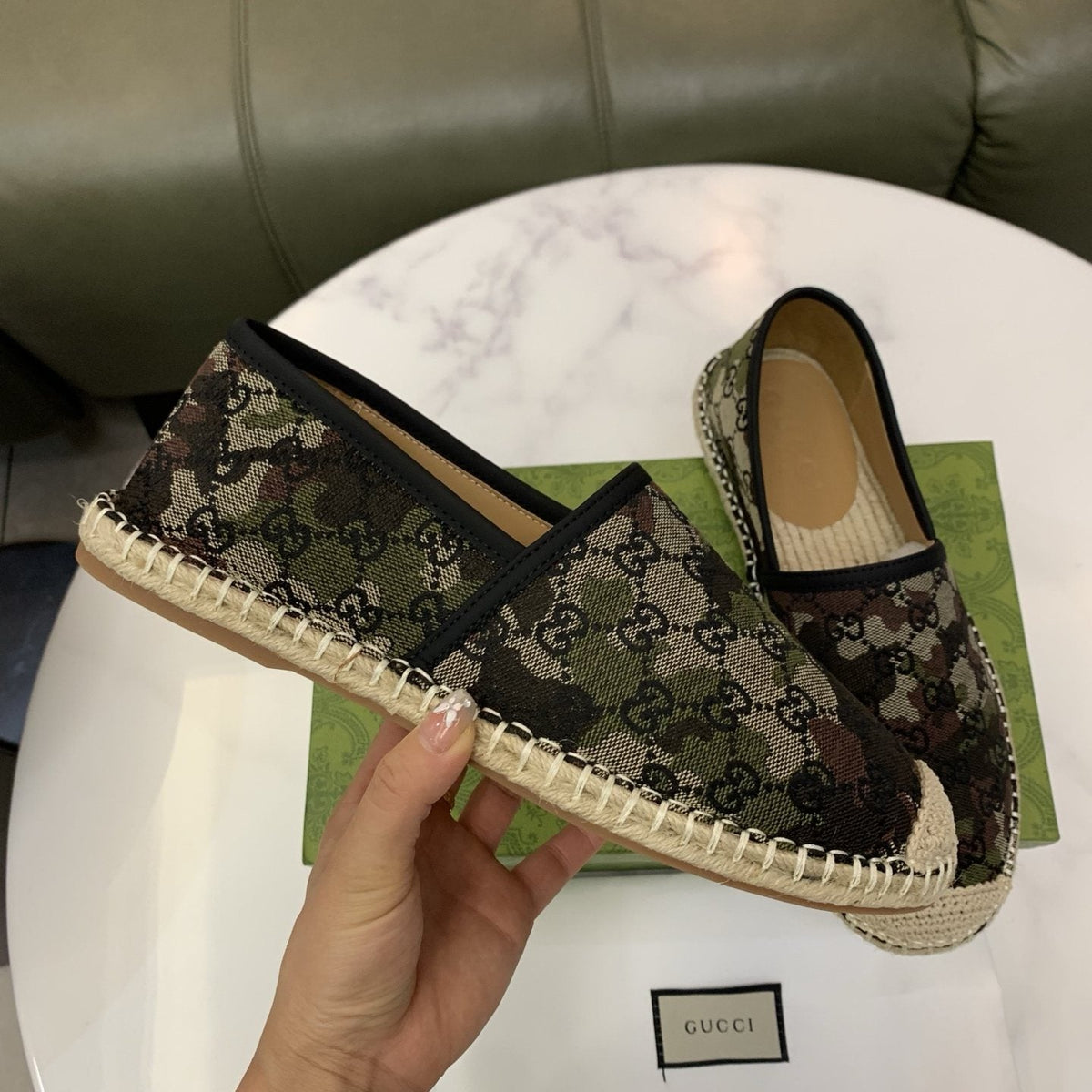 Gucci Men's Monogram Espadrille Loafers