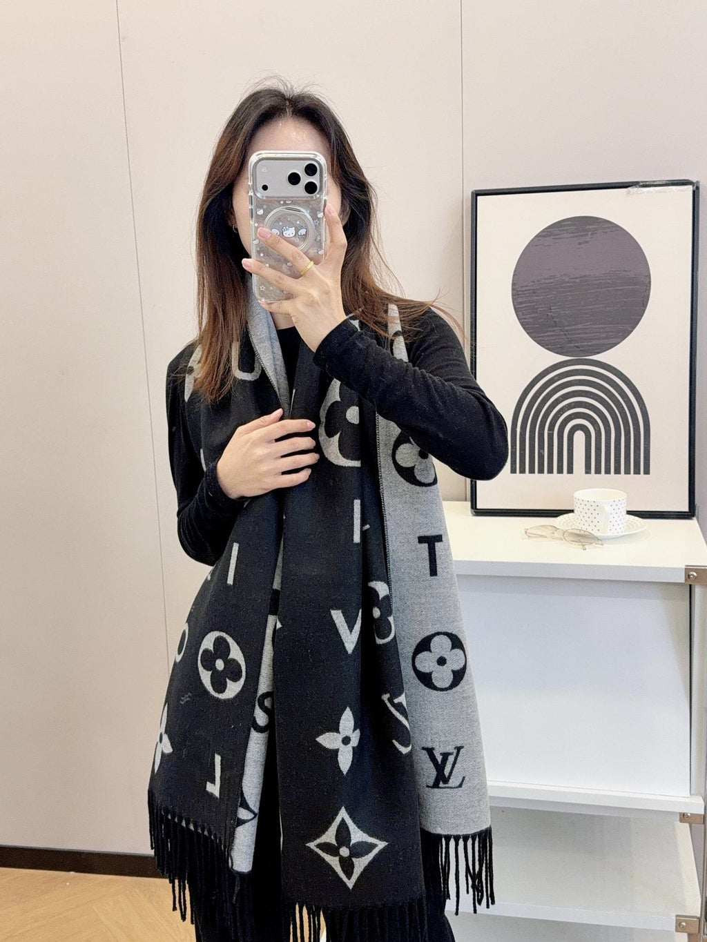 Louis Vuitton Monogram Fringe Scarf