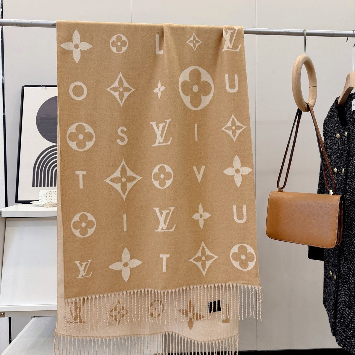 Louis Vuitton Monogram Fringe Scarf