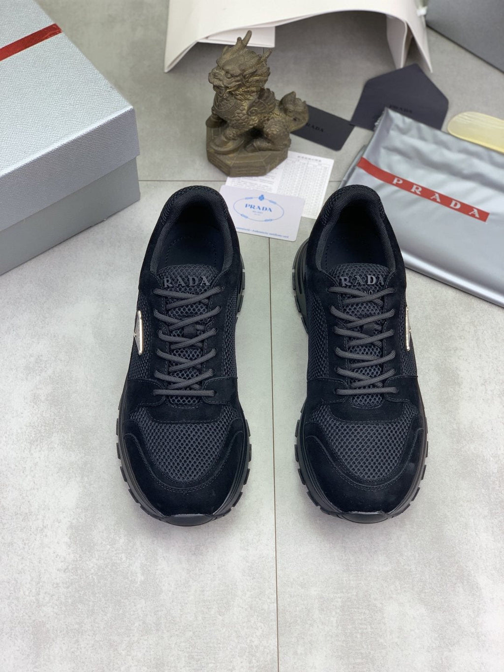 Prada Mesh Panel Low-Top Sneakers