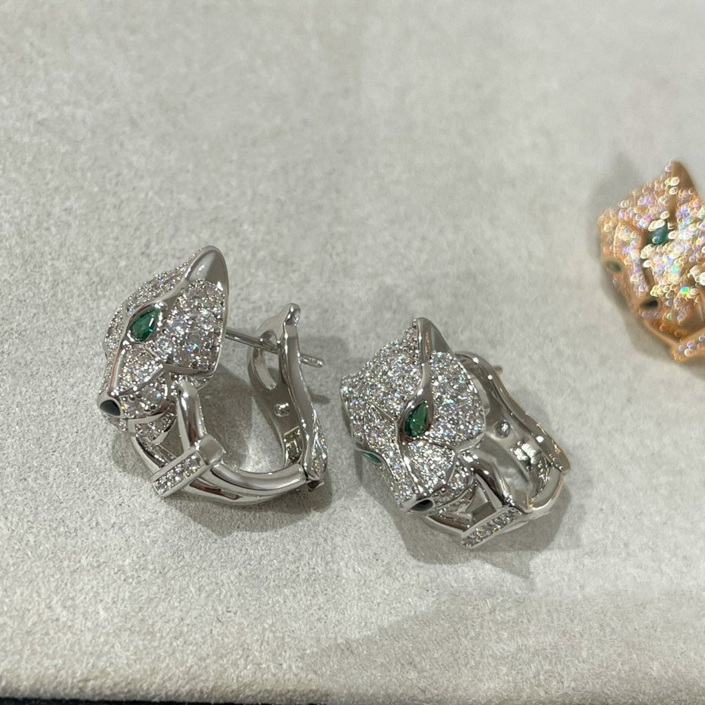CARTIER PANTHERE DIAMOND STUD EARRINGS