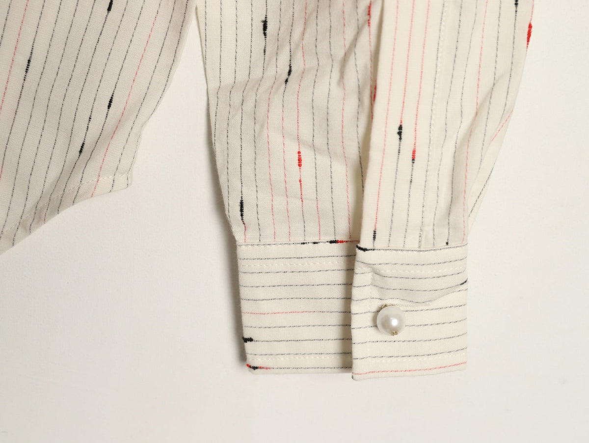 Chanel Stripe and Motif Long-Sleeve Shirt - Cream