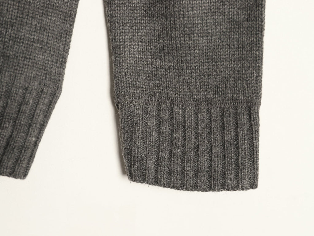 Prada Milano Logo Crewneck Knit Sweater - Gray